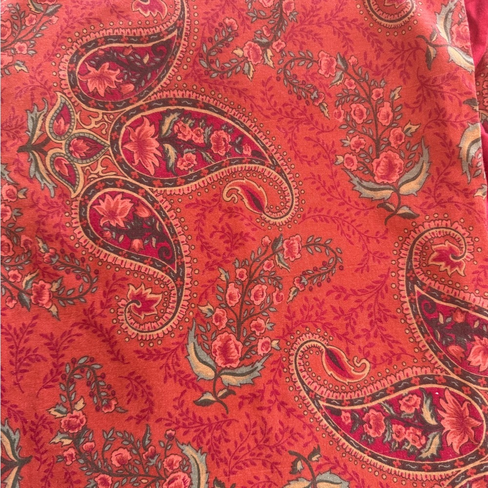 Restoration Hardware Red Paisley Floral king Duvet Cover